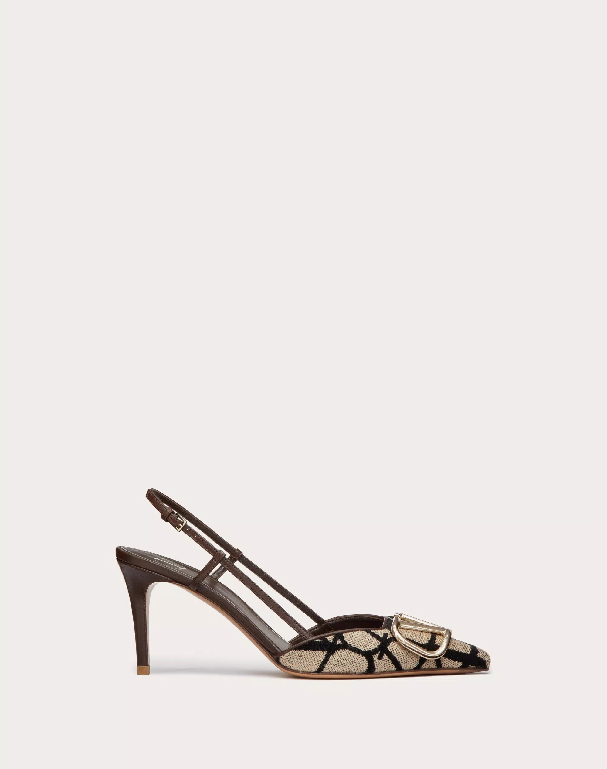 VLOGO SIGNATURE SLINGBACK PUMP IN TOILE ICONOGRAPHE 80MM